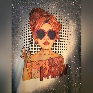 OK Karen Lady Graphic T NWOT T-shirt Gildan Large